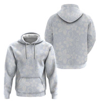 Plumeria Floral White Sunday Zip Hoodie