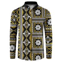 Fiji Masi Tapa Pattern Yellow Button Sweatshirt - Polynesian Pride