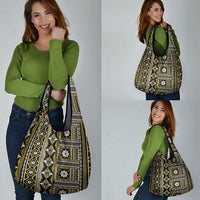 Fiji Masi Tapa Pattern Yellow Grocery Bag - Polynesian Pride