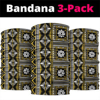 Fiji Masi Tapa Pattern Yellow Neck Gaiter - Polynesian Pride