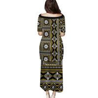 Fiji Masi Tapa Pattern Yellow Puletasi - Polynesian Pride