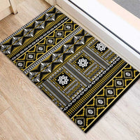 Fiji Masi Tapa Pattern Yellow Rubber Doormat - Polynesian Pride