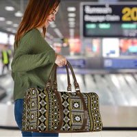 Fiji Masi Tapa Pattern Yellow Travel Bag - Polynesian Pride