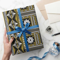 Fiji Masi Tapa Pattern Yellow Wrapping Paper - Polynesian Pride