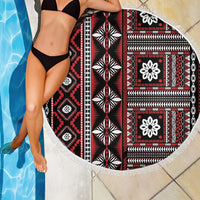 Fiji Masi Tapa Pattern Red Beach Blanket - Polynesian Pride