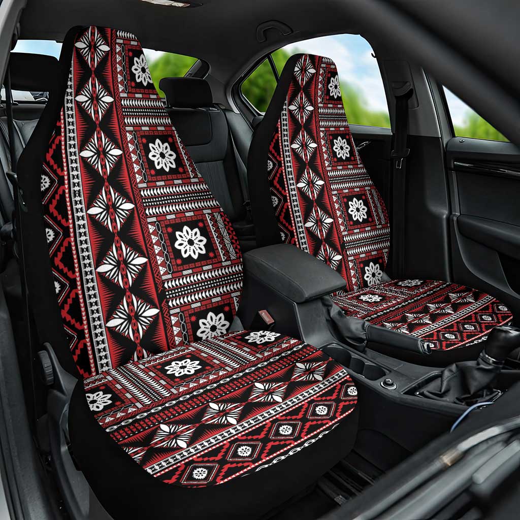 Fiji Masi Tapa Pattern Red Car Seat Cover - Polynesian Pride