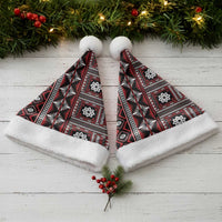 Fiji Masi Tapa Pattern Red Christmas Santa Hat - Polynesian Pride