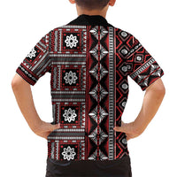 Fiji Masi Tapa Pattern Red Kid Hawaiian Shirt LT01 - Polynesian Pride