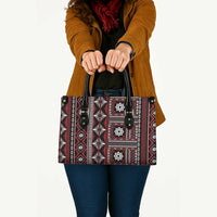 Fiji Masi Tapa Pattern Red Leather Bag - Polynesian Pride