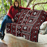 Fiji Masi Tapa Pattern Red Quilt - Polynesian Pride