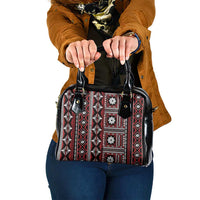 Fiji Masi Tapa Pattern Red Shoulder Handbag - Polynesian Pride