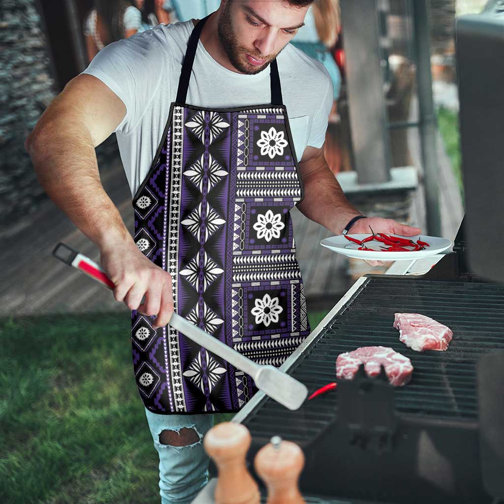Fiji Masi Tapa Pattern Purple Apron - Polynesian Pride