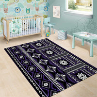 Fiji Masi Tapa Pattern Purple Area Rug - Polynesian Pride