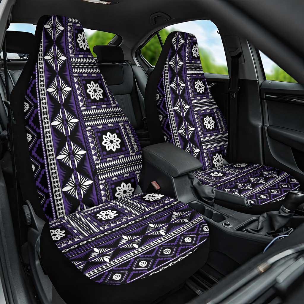 Fiji Masi Tapa Pattern Purple Car Seat Cover - Polynesian Pride