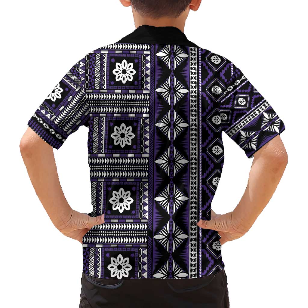 Fiji Masi Tapa Pattern Purple Hawaiian Shirt - Polynesian Pride
