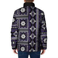 Fiji Masi Tapa Pattern Purple Padded Jacket - Polynesian Pride