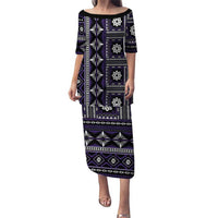 Fiji Masi Tapa Pattern Purple Puletasi - Polynesian Pride