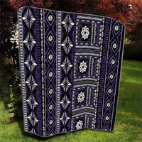 Fiji Masi Tapa Pattern Purple Quilt - Polynesian Pride