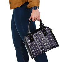 Fiji Masi Tapa Pattern Purple Shoulder Handbag - Polynesian Pride