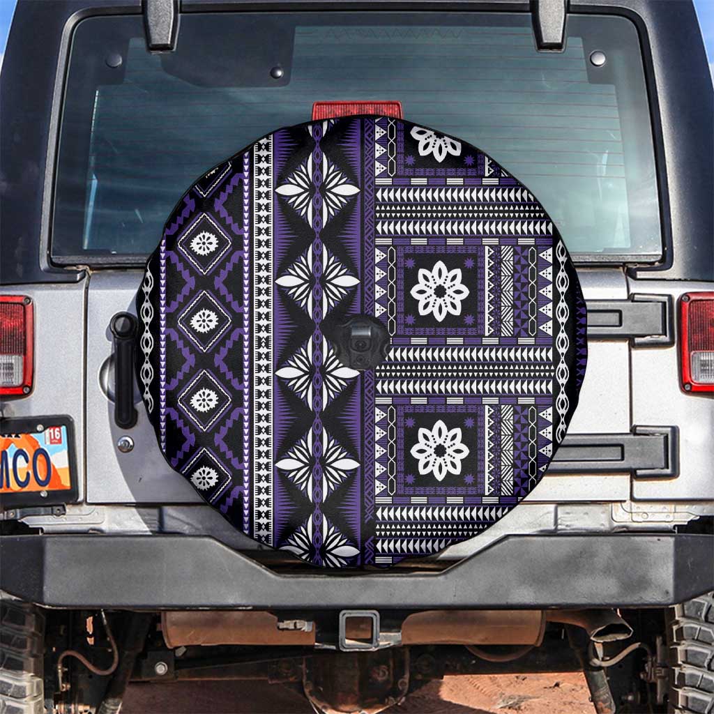 Fiji Masi Tapa Pattern Purple Spare Tire Cover - Polynesian Pride
