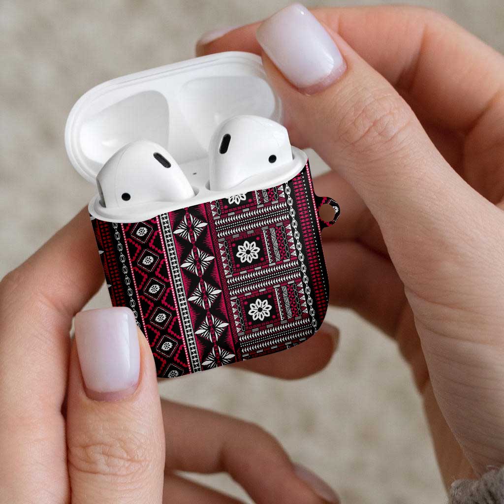 Fiji Masi Tapa Pattern Pink AirPods Case - Polynesian Pride