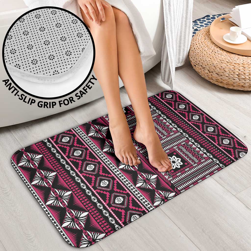 Fiji Masi Tapa Pattern Pink Bathroom Set - Polynesian Pride