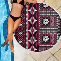 Fiji Masi Tapa Pattern Pink Beach Blanket - Polynesian Pride