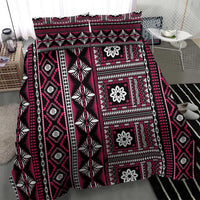 Fiji Masi Tapa Pattern Pink Bedding Set - Polynesian Pride