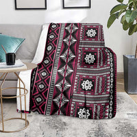 Fiji Masi Tapa Pattern Pink Blanket - Polynesian Pride