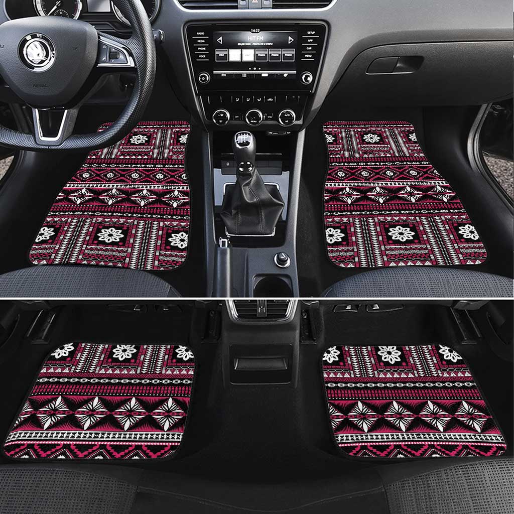 Fiji Masi Tapa Pattern Pink Car Mats - Polynesian Pride