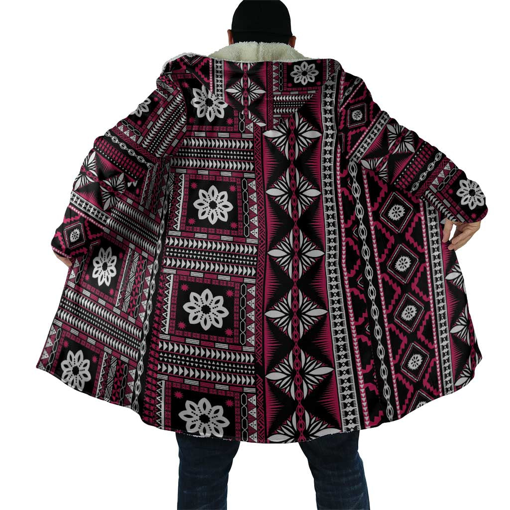 Fiji Masi Tapa Pattern Pink Cloak - Polynesian Pride
