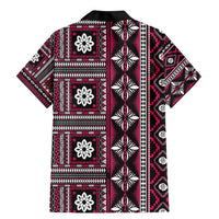 Fiji Masi Tapa Pattern Pink Family Matching Mermaid Dress and Hawaiian Shirt - Polynesian Pride