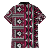 Fiji Masi Tapa Pattern Pink Family Matching Tank Maxi Dress and Hawaiian Shirt - Polynesian Pride