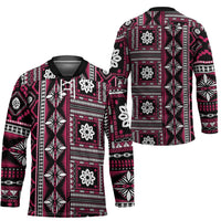 Fiji Masi Tapa Pattern Pink Hockey Jersey - Polynesian Pride