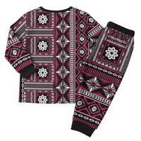 Fiji Masi Tapa Pattern Pink Christmas Pajama Set - Polynesian Pride