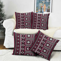Fiji Masi Tapa Pattern Pink Pillow Cover - Polynesian Pride