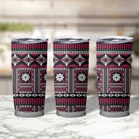 Fiji Masi Tapa Pattern Pink Tumbler Cup - Polynesian Pride