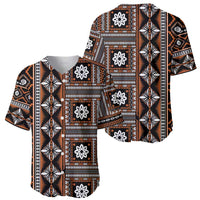 Fiji Masi Tapa Pattern Orange Baseball Jersey - Polynesian Pride