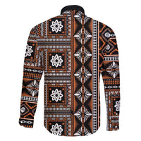 Fiji Masi Tapa Pattern Orange Family Matching Short Sleeve Bodycon Dress and Hawaiian Shirt - Polynesian Pride