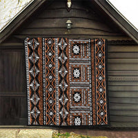 Fiji Masi Tapa Pattern Orange Quilt - Polynesian Pride