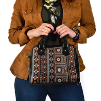 Fiji Masi Tapa Pattern Orange Shoulder Handbag - Polynesian Pride