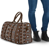 Fiji Masi Tapa Pattern Orange Travel Bag - Polynesian Pride