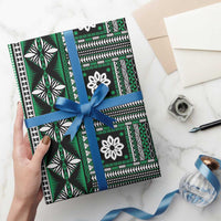 Fiji Masi Tapa Pattern Green Wrapping Paper - Polynesian Pride