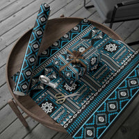 Fiji Masi Tapa Pattern Blue Wrapping Paper - Polynesian Pride