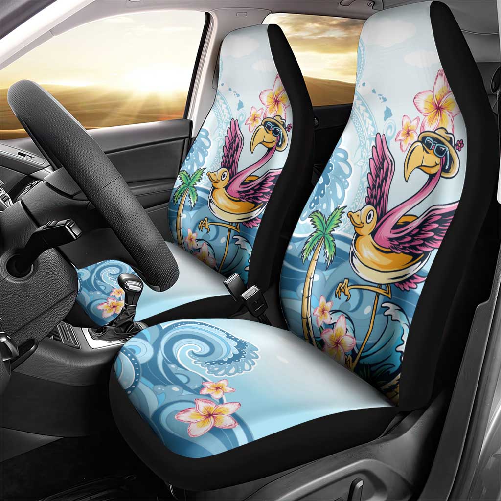Hawaii Flamingo Car Seat Cover Plumeria Tropical Beach