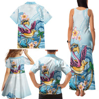Hawaii Flamingo Family Matching Tank Maxi Dress and Hawaiian Shirt Plumeria Tropical Beach LT01 - Polynesian Pride