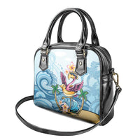 Hawaii Flamingo Shoulder Handbag Plumeria Tropical Beach