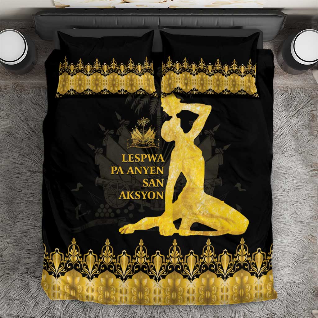 Haiti Neg Marron Gold Bedding Set Lespwa pa anyen san aksyon LT01 Gold - Polynesian Pride