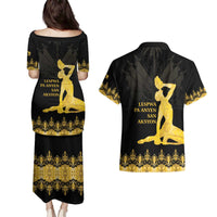 Haiti Neg Marron Gold Couples Matching Puletasi and Hawaiian Shirt Lespwa pa anyen san aksyon LT01 - Polynesian Pride