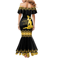 Haiti Neg Marron Gold Family Matching Mermaid Dress and Hawaiian Shirt Lespwa pa anyen san aksyon LT01 - Polynesian Pride